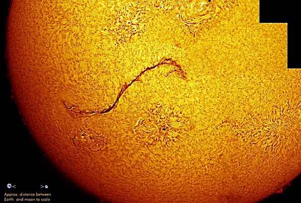 На поверхности Солнца обнаружили гигантскую полосу длиной 800 тысяч километров